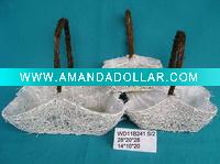 white rattan basket