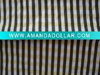 100% poly memory yarn dyed check bubbled fabric