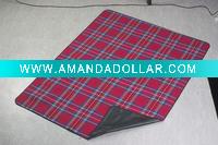 Wholesale Acrylic fabric picnic blanket/Fleece travel blanket