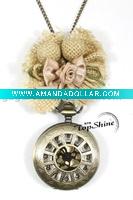 Wholesale Fashion Alloy Unique Chain Quartz Watch Necklace D00550o