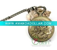 Wholesale European Mens Relief Dragon Chain Watch Pocket Watch p-019