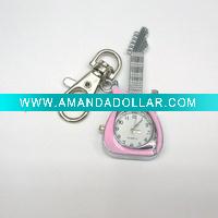Wholesale 2011 latest fashoan key chain watch- pink guitar