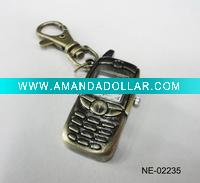 Wholesale Classic style mobile phone shape key chain watchs