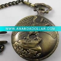 Wholesale [HB9005E] Bronze Antique eagle Style Pocket Chain Watch Fashion watches top brand