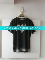black cotton print t-shirt