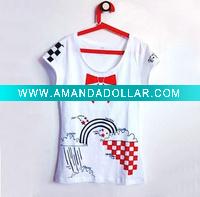 Wholesale Fashion printed womens T-shirt