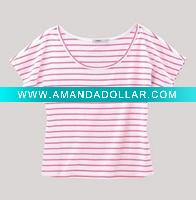 Wholesale women simple style round neck cotton t-shirt top
