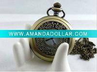 Wholesale Vintage chic elegant pocket watch necklace