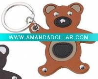 Cute teddy bear Leaher keychains
