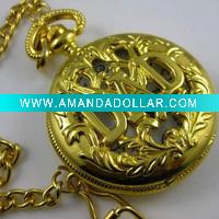 Wholesale [HB9004C] New Lovely antique ladies pocket watches ladies Pendant Golden Hollowing pocket watch with chain