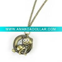 Wholesale Charm fox watch necklace NKE8032