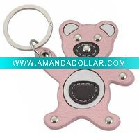 Wholesale Cute teddy bear Leaher keychains