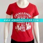 Wholesale red short sleeve womens t-shirt