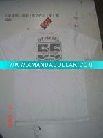 Wholesale 60/40 CVC print round neck men's T-shirt
