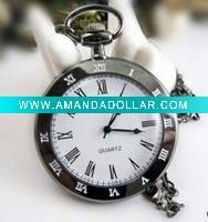 Wholesale Concise deign roman capital pocket watch necklace