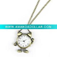 Wholesale Alarm clock watch necklace NKE8025