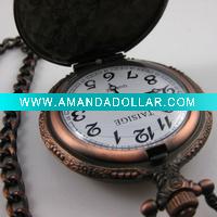 Wholesale [HB9003G] Men antique cupreous Style Bronze Quartz Pocket Watch with chain