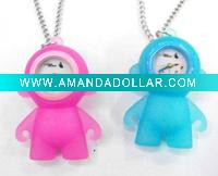 Wholesale lovely person shape silicone pocket watch