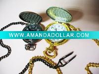 pocket watch with metal chain