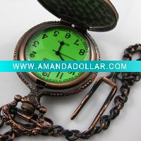 Wholesale [HB9003C] Men antique cupreous snowberg Style Bronze Quartz Pocket Watch with chain