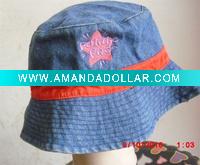 Wholesale child jean sun bucket cap