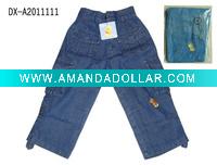 Wholesale fashion summer children jean pant with many pocket