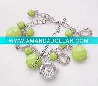 Wholesale watch bracelet,iron chain with acrylic bead