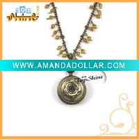 Wholesale Fashion Alloy Unique Chain Flower Pendant Quartz Watch Necklace D00563o