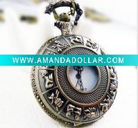 Wholesale Vintage vogue chic pocket watch necklace