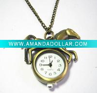 Wholesale Vintage Antique Bronze Horse Shaped Pendant Watch Necklace