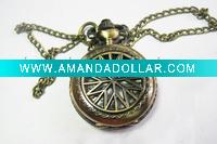 Wholesale Vintage Antique Bronze Locket Hollow out Pendant Watch Necklace