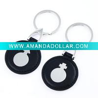 Wholesale leather couples key chain
