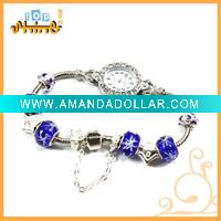 Wholesale Colorful Bead Bracelet Bead Chain Wrist Watch 030583