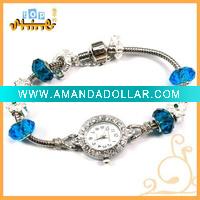 Wholesale Colorful Glass Bead Bracelet Bead Chain Wrist Watch 030589
