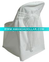 Wholesale white folding chair covers and organzasash