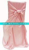 Polyester satin self-tie chair cover