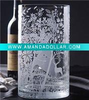 Sandblasting Christmas gift glass vase