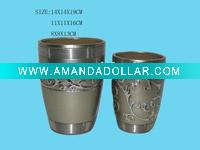 Wholesale Round Metalic Terracotta Vase