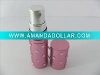 Wholesale Aluminum perfume bottle with pink acrylic gemstone
