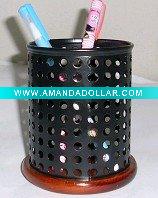 Wholesale metal mesh pen holder,pencil vase,office stationery set