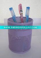 Wholesale metal mesh pen holder,pencil vase,office stationery set
