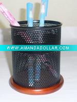 Wholesale metal mesh pen holder,pencil vase,office stationery set