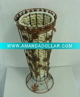 Wholesale Welded Iron Flower Basket Holder