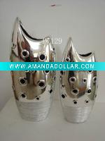 ceramic pot /vase/planter with plating finish