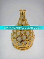 golden ceramic vase