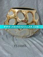 Wholesale Embossed stripe Cylindrical ceramic vase art modern