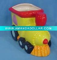 Wholesale Dolomite flower pot with cute train shape popular in American