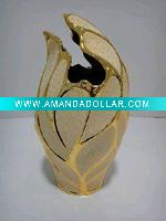 golden plating vase
