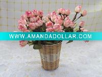Wholesale 100% Handmade round home decoration rattan flower basket