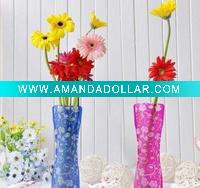 Wholesale PET Foldable Flat Clear Plastic Vases For Flowers